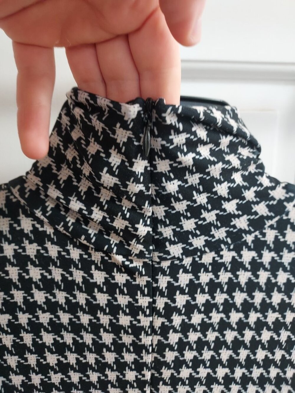 Norma Kamali Black White Houndstooth Long Sleeve Gown Dress - Picture 11 of 11